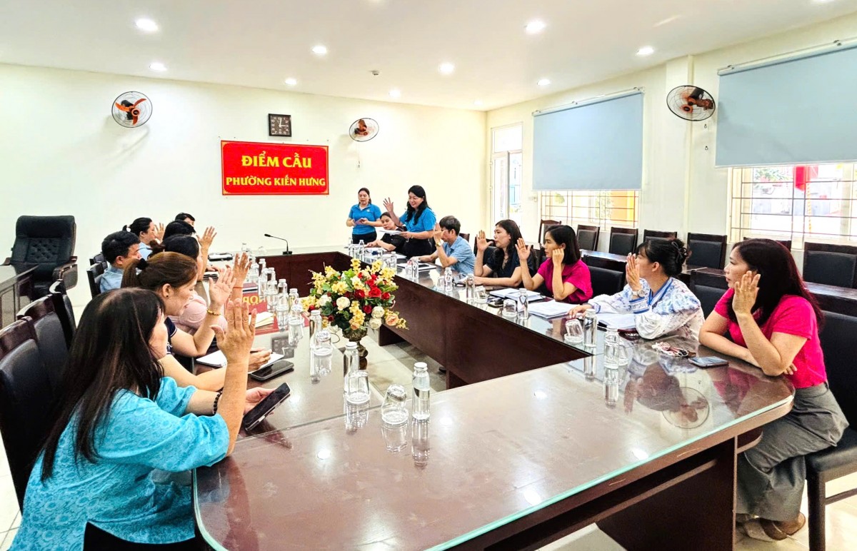 Công đoàn phường Kiến Hưng hoàn thiện đề án nhân sự khóa I, nhiệm kỳ 2025 -2030