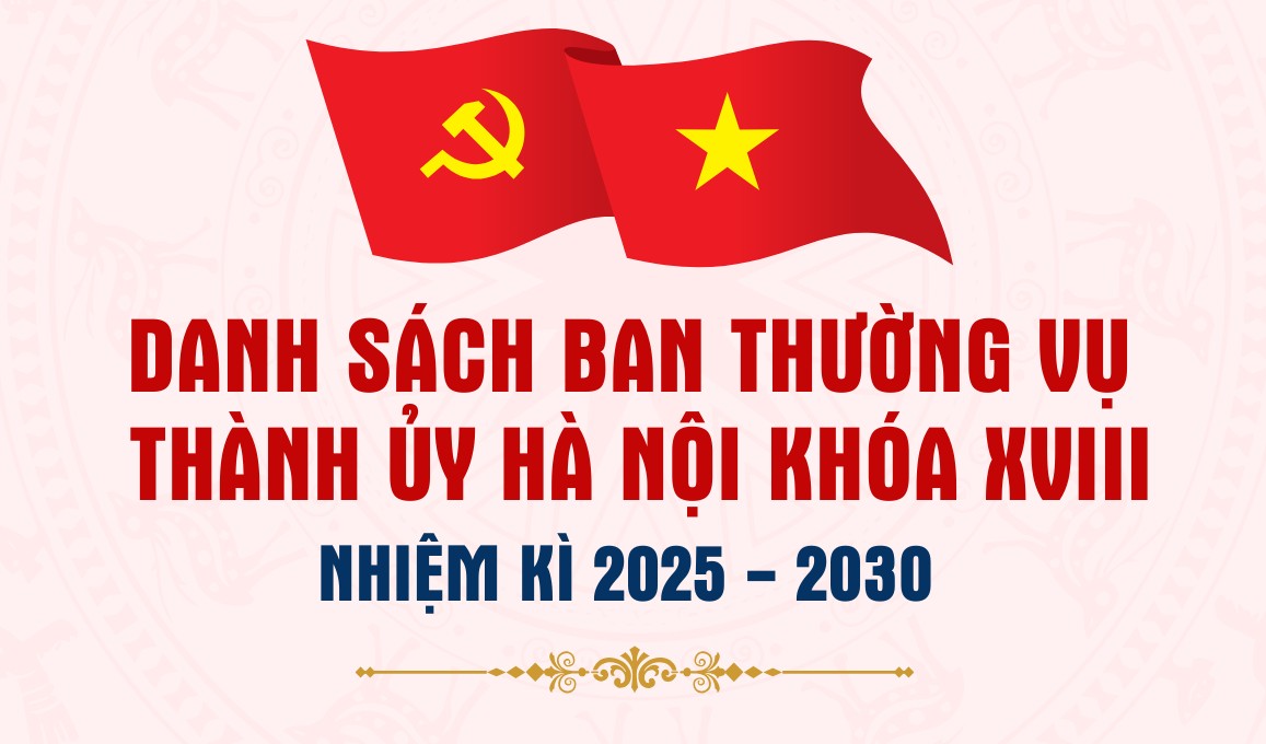 Infographic: Danh sách 17 đồng chí Ban Thường vụ Thành ủy Hà Nội khóa XVIII