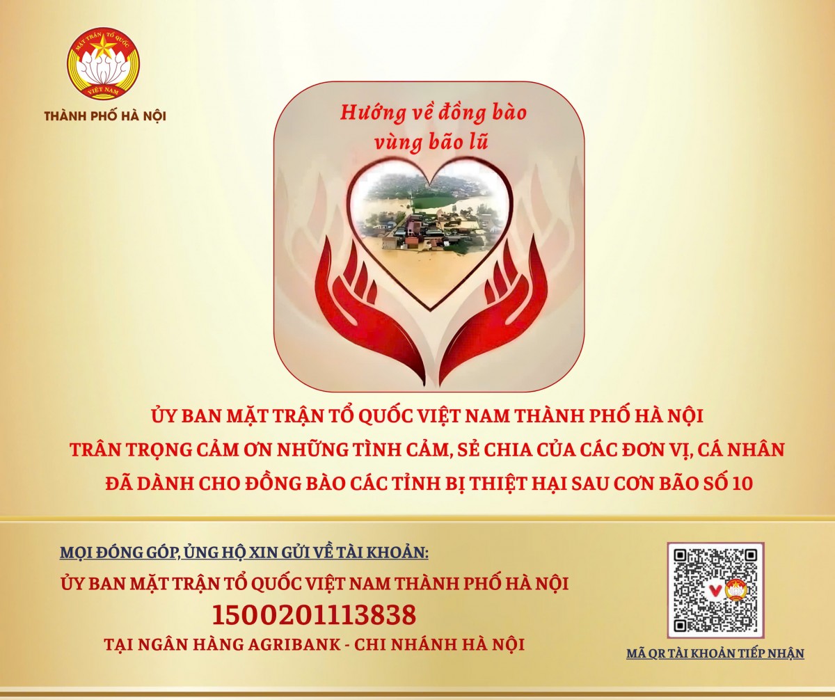 Hà Nội: Tiếp nhận hơn 24,48 tỷ đồng ủng hộ đồng bào bị thiệt hại do bão lũ