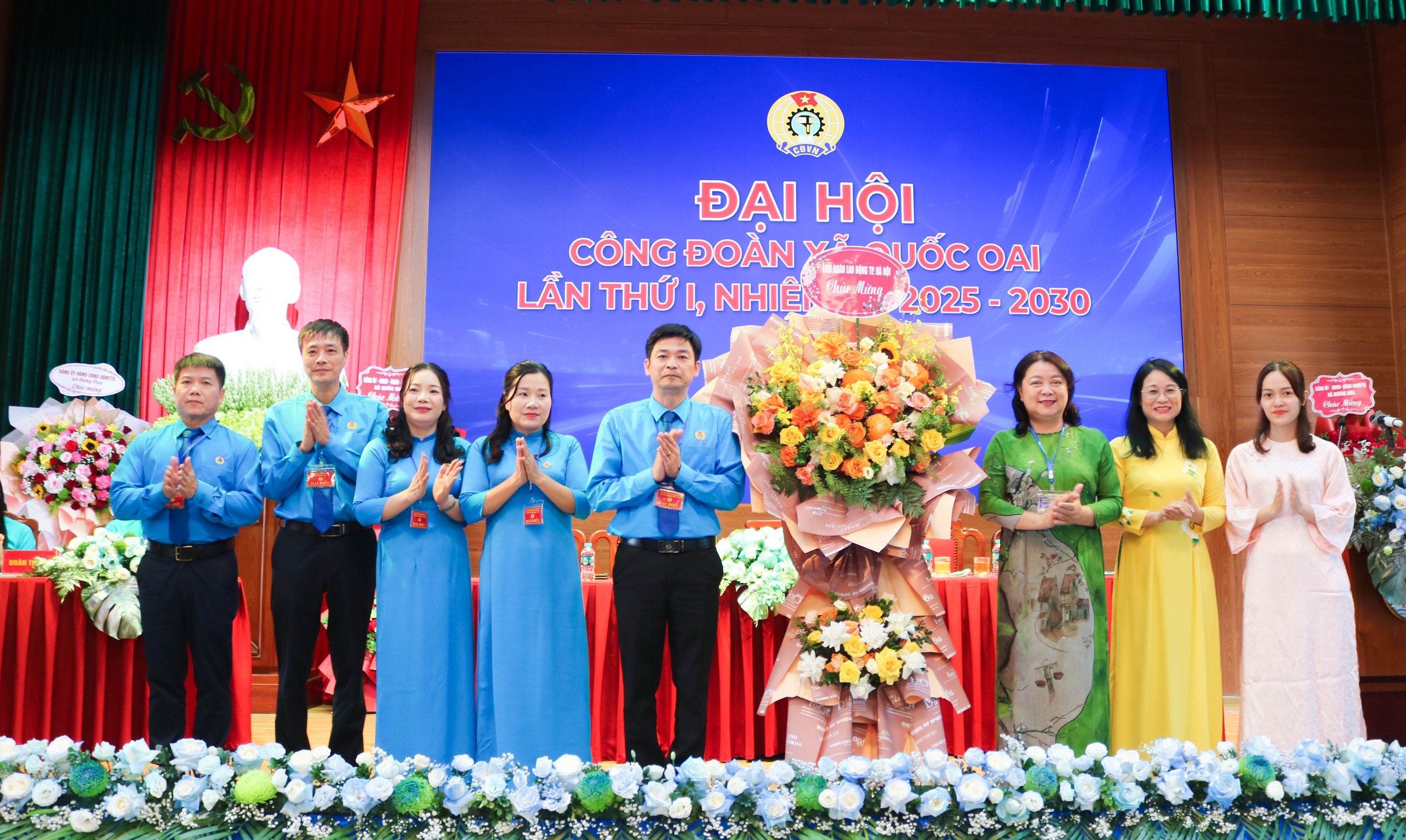 Đại hội Công đoàn xã Quốc Oai Đồng chí Nguyễn Xuân Tuyến giữ chức Chủ tịch Công đoàn xã Quốc Oai