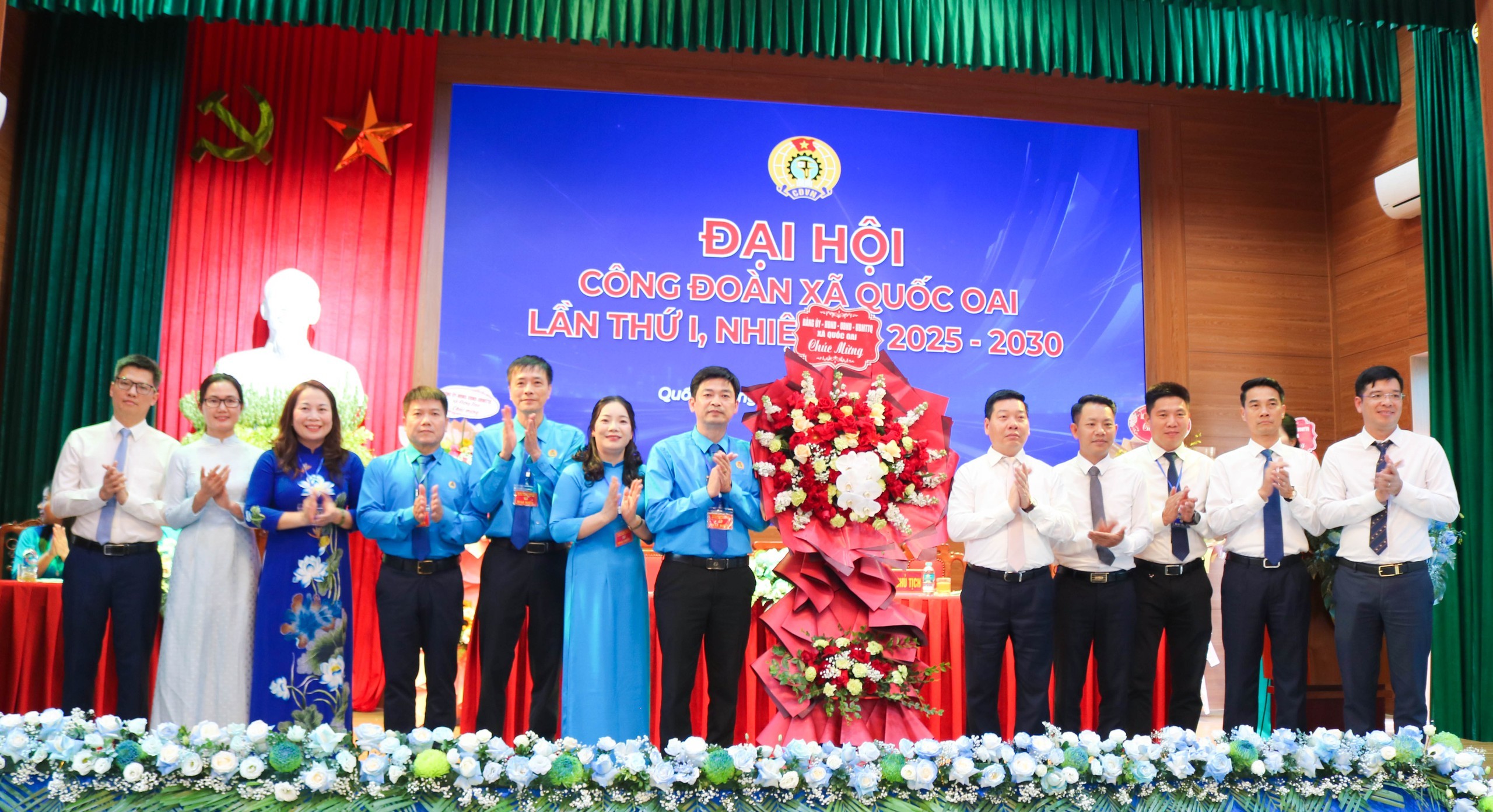 Đại hội Công đoàn xã Quốc Oai Đồng chí Nguyễn Xuân Tuyến giữ chức Chủ tịch Công đoàn xã Quốc Oai