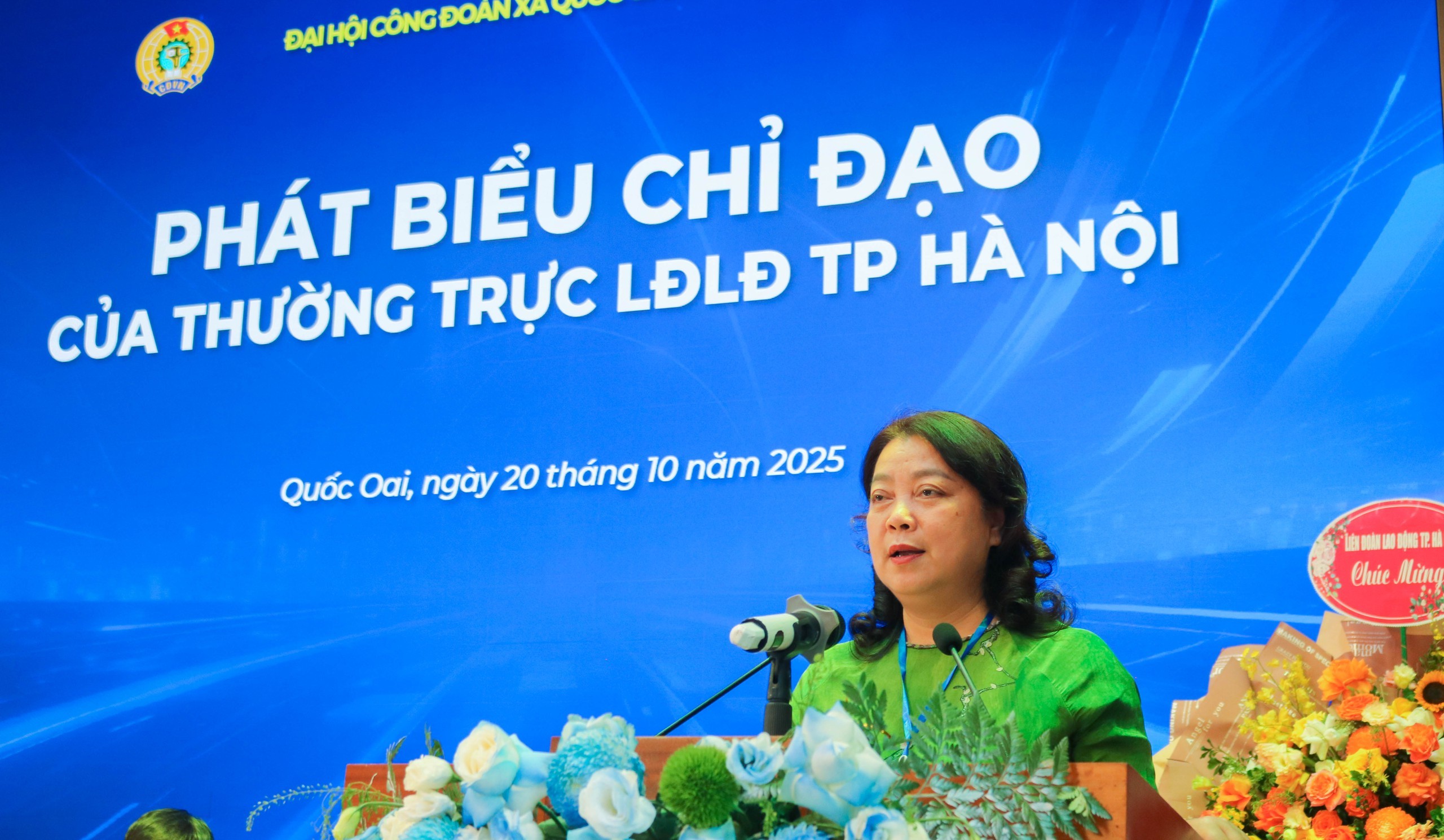 Đại hội Công đoàn xã Quốc Oai Đồng chí Nguyễn Xuân Tuyến giữ chức Chủ tịch Công đoàn xã Quốc Oai