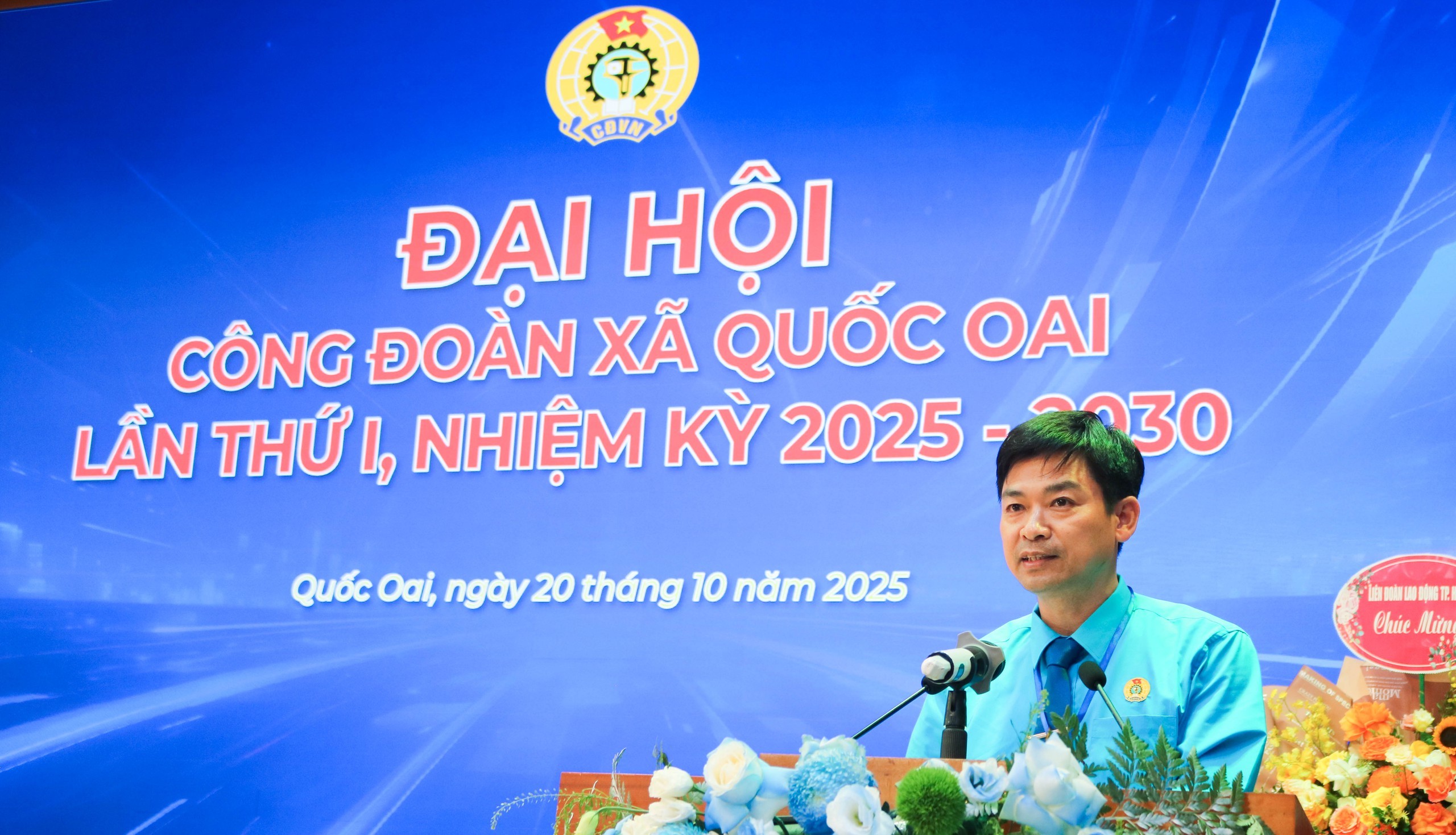 Đại hội Công đoàn xã Quốc Oai Đồng chí Nguyễn Xuân Tuyến giữ chức Chủ tịch Công đoàn xã Quốc Oai