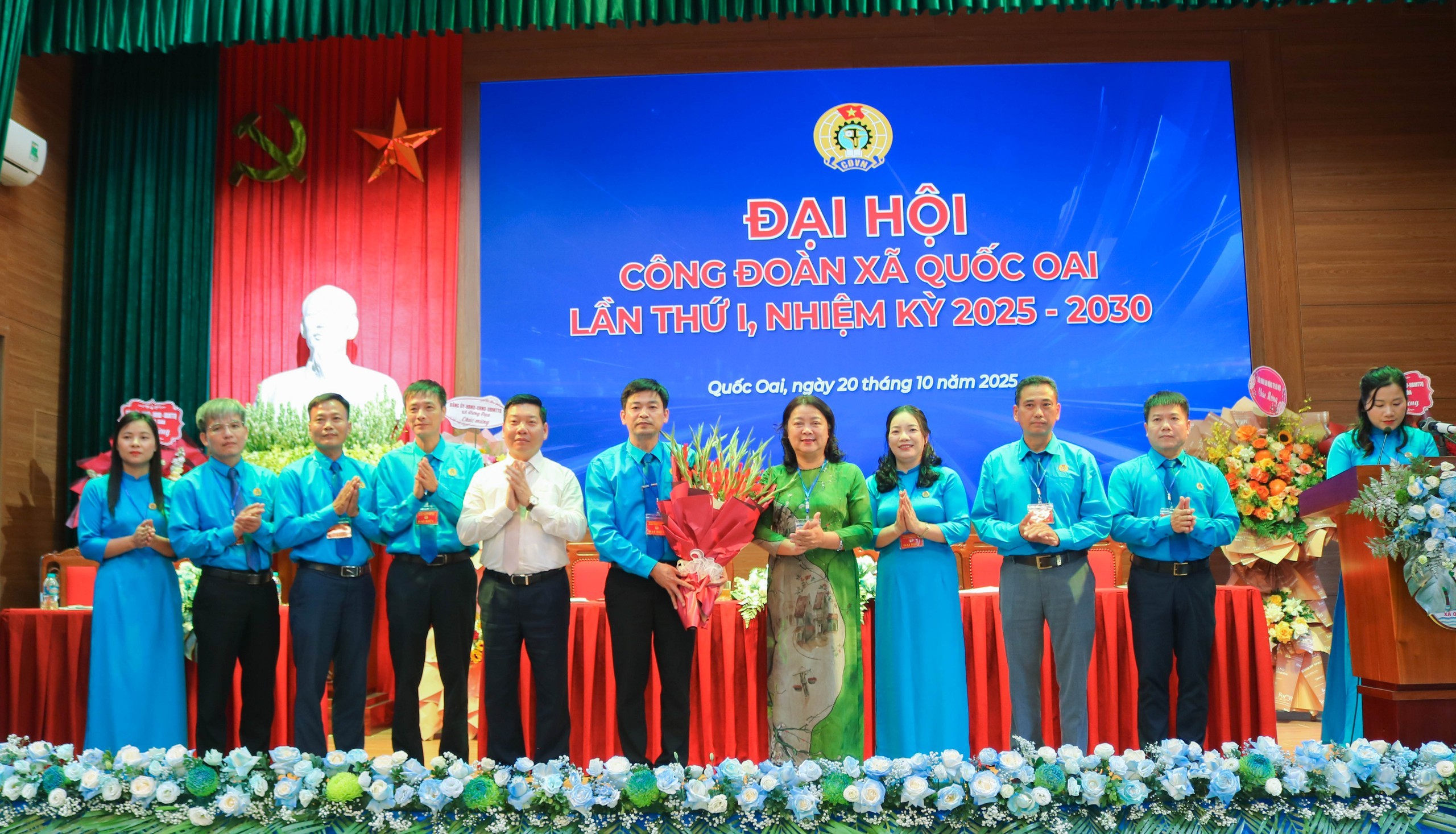 Đại hội Công đoàn xã Quốc Oai Đồng chí Nguyễn Xuân Tuyến giữ chức Chủ tịch Công đoàn xã Quốc Oai