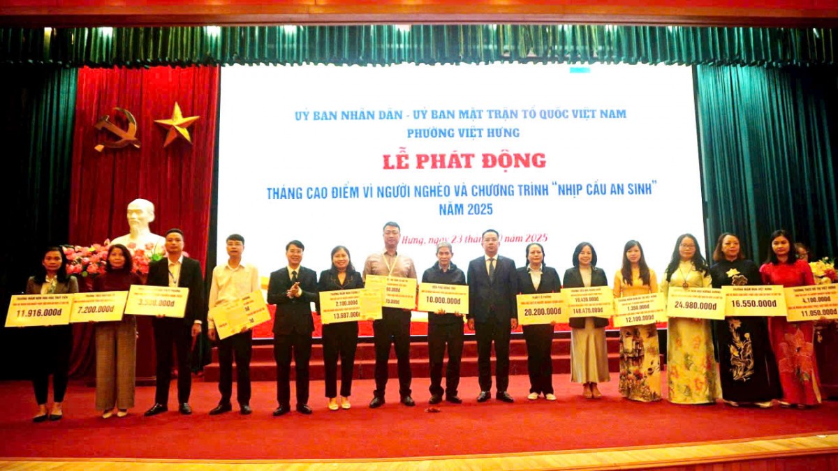 Phường Việt Hưng phát động Tháng cao điểm “Vì người nghèo”, trao quà “Nhịp cầu an sinh” năm 2025