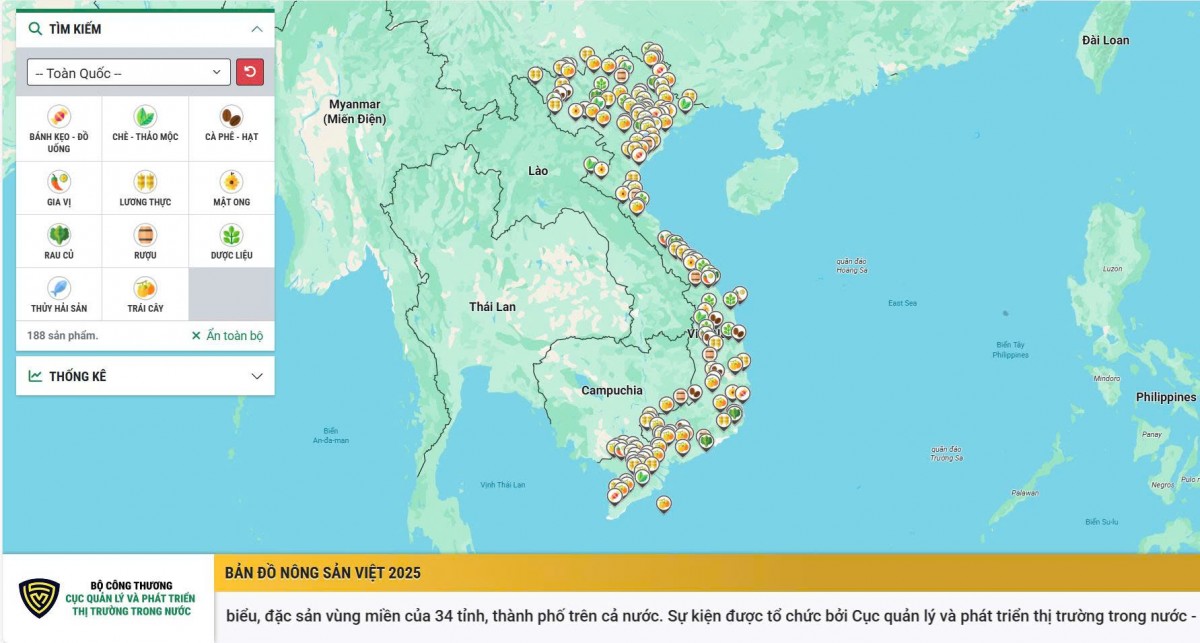 Chính thức ra mắt Bản đồ Nông sản Việt tại Tuần lễ Nông sản Việt 2025