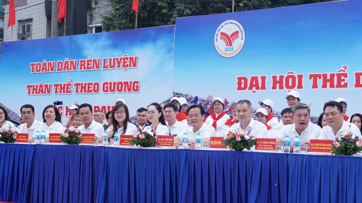 Phường Hồng Hà khai mạc Đại hội thể dục thể thao lần thứ nhất - năm 2025 Phường Hồng Hà khai mạc Đại hội thể dục thể thao lần thứ nhất - năm 2025