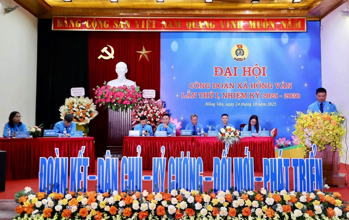 Công đoàn xã Hồng Vân nhiệm kỳ 2025 - 2030 với khí thế mới, quyết tâm mới