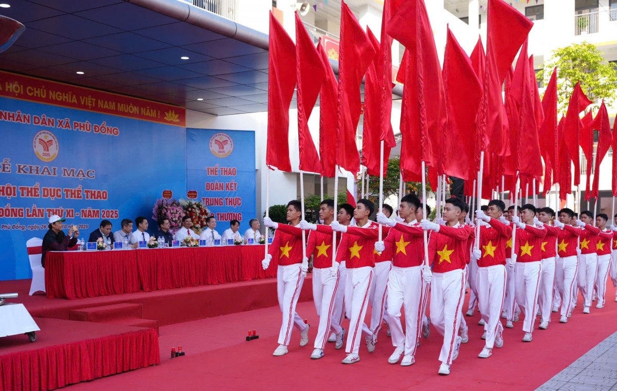 2.500 vận động viên tham gia thi đấu tại Đại hội Thể dục Thể thao xã Phù Đổng