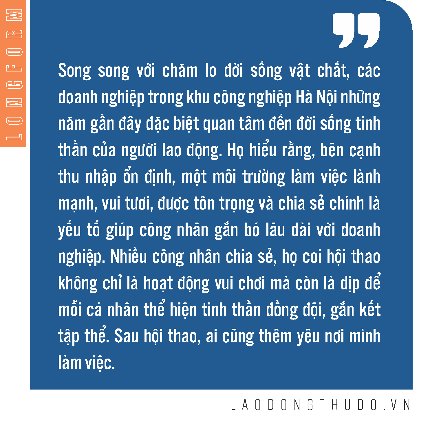 Kiến tạo môi trường làm việc hạnh phúc cho người lao động