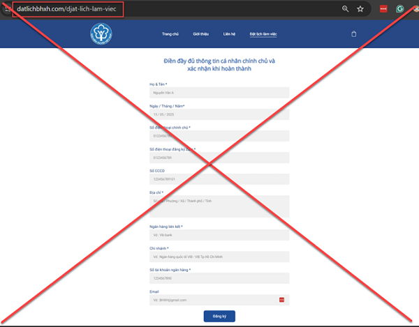 Cảnh báo hình thức lừa đảo đặt lịch làm việc với BHXH Việt Nam