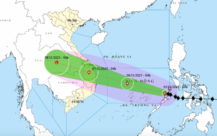 Tin bão mới nhất: Bão số 13 Kalmaegi giật cấp 16 đã tiến vào Biển Đông