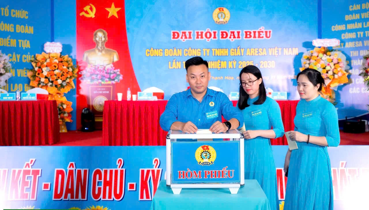 Đại hội Công đoàn Công ty TNHH Giầy Aresa Việt Nam nhiệm kỳ 2025-2030 Đại hội Công đoàn Công ty TNHH Giầy Aresa Việt Nam nhiệm kỳ 2025-2030