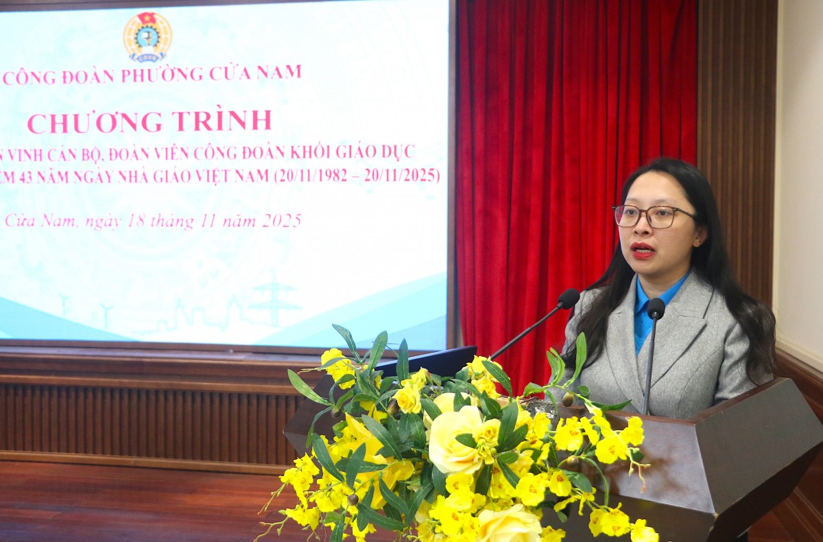 Công đoàn phường Cửa Nam: Tri ân cán bộ, đoàn viên công đoàn ngành giáo dục Công đoàn phường Cửa Nam: Tri ân cán bộ, đoàn viên công đoàn ngành giáo dục