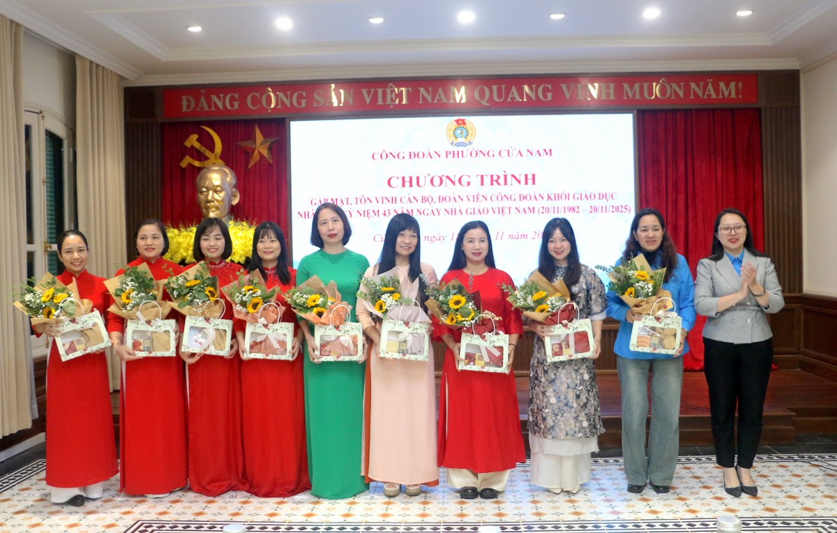 Công đoàn phường Cửa Nam: Tri ân cán bộ, đoàn viên công đoàn ngành giáo dục Công đoàn phường Cửa Nam: Tri ân cán bộ, đoàn viên công đoàn ngành giáo dục