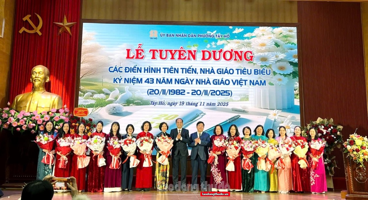 Phường Tây Hồ tuyên dương nhiều điển hình tiên tiến, nhà giáo tiêu biểu