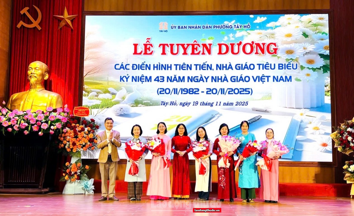 Phường Tây Hồ tuyên dương nhiều điển hình tiên tiến, nhà giáo tiêu biểu