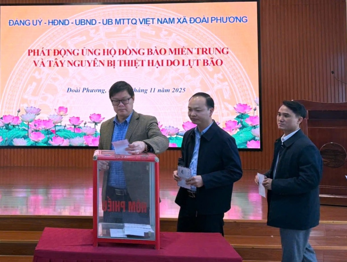 Xã Đoài Phương phát động ủng hộ đồng bào miền Trung, Tây Nguyên khắc phục hậu quả mưa lũ