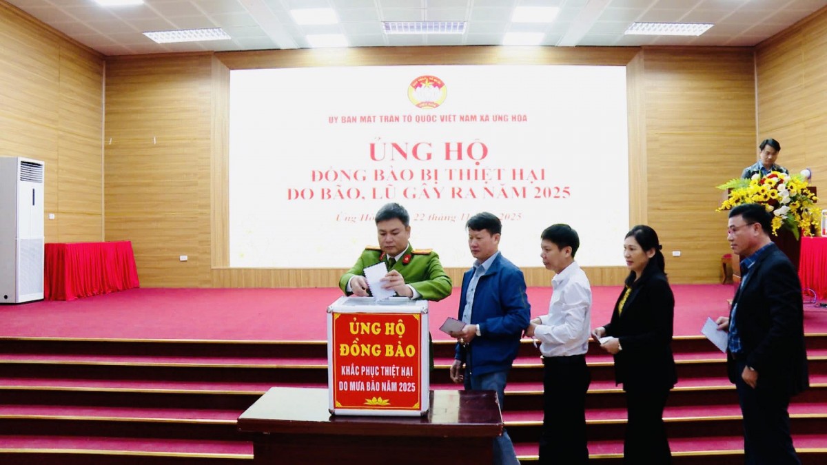 Xã Ứng Hòa phát động đợt quyên góp hỗ trợ đồng bào chịu ảnh hưởng thiên tai