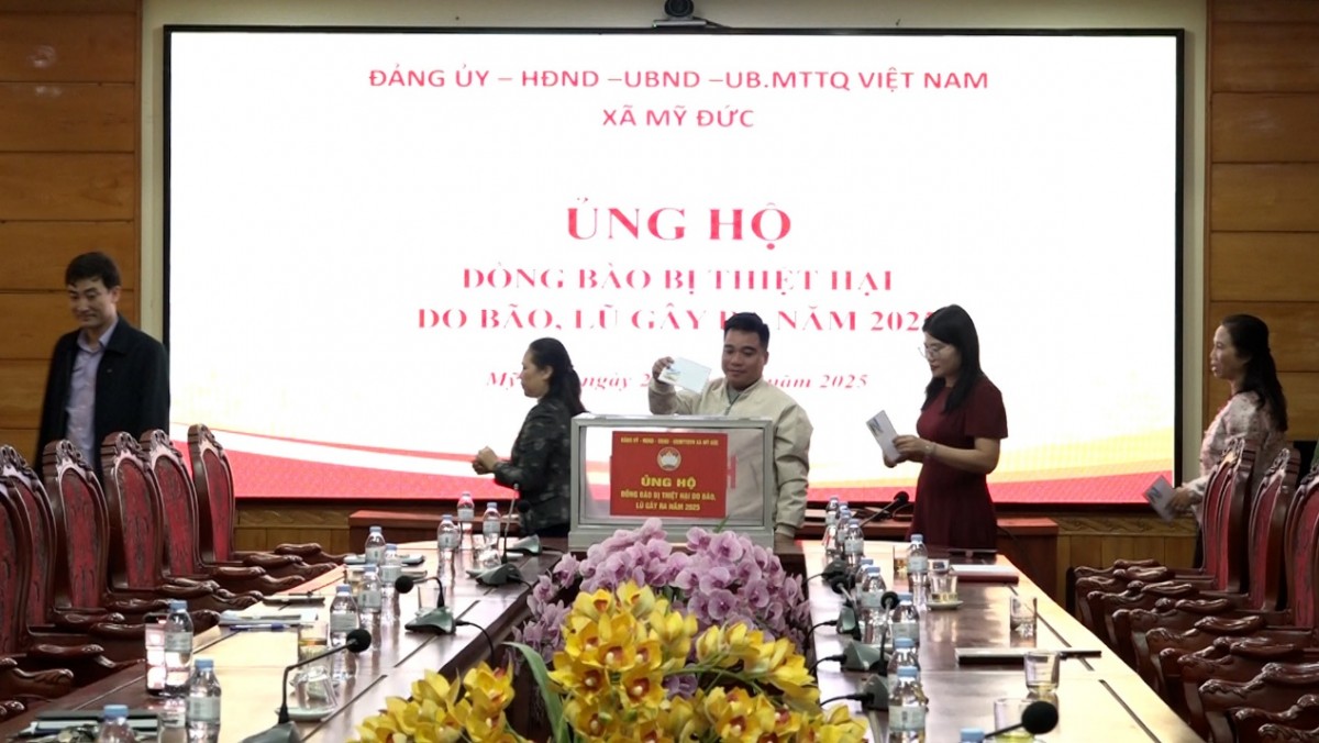 Ủy ban MTTQ Việt Nam xã Mỹ Đức phát động ủng hộ đồng bào miền Trung, Tây Nguyên