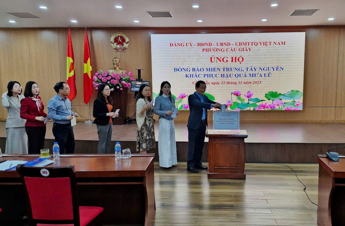 Ấm áp nghĩa tình: Giảng Võ và Cầu Giấy phát động quyên góp hỗ trợ đồng bào vùng lũ