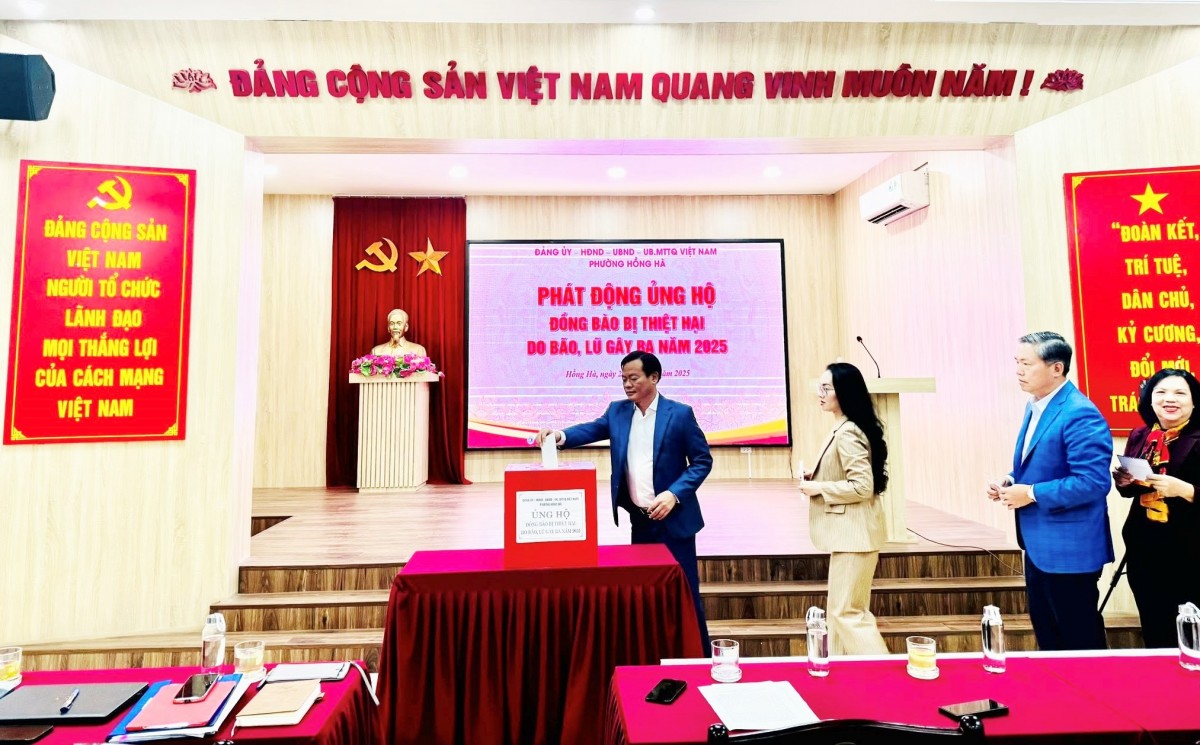 Phường Hồng Hà phát động ủng hộ đồng bào các tỉnh miền Trung và Tây Nguyên