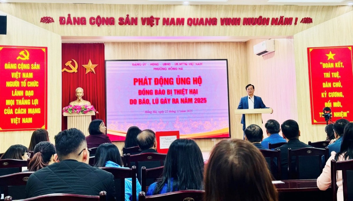 Phường Hồng Hà phát động ủng hộ đồng bào các tỉnh miền Trung và Tây Nguyên
