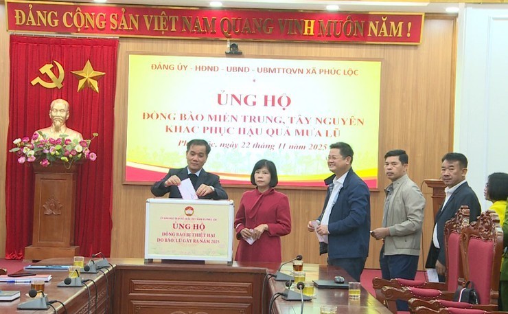 Xã Phúc Lộc phát động ủng hộ đồng bào miền Trung, Tây Nguyên khắc phục hậu quả mưa lũ
