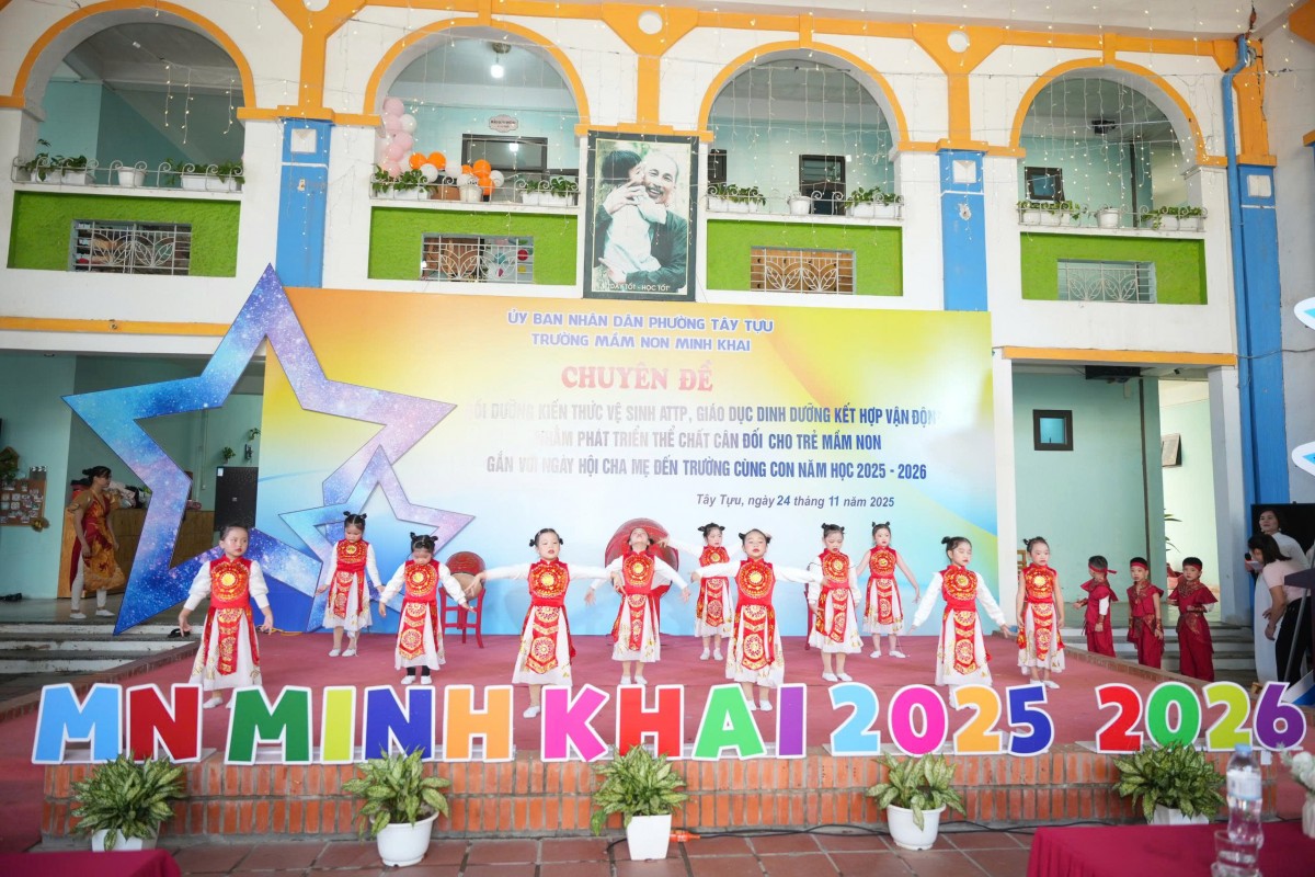 Trường Mầm non Minh Khai đẩy mạnh giáo dục dinh dưỡng và phát triển thể chất cho trẻ em