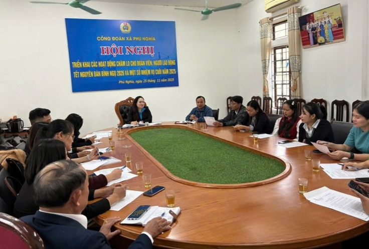 Công đoàn Xã Phú Nghĩa triển khai hoạt động chăm lo Tết Nguyên đán Bính Ngọ 2026 Công đoàn Xã Phú Nghĩa triển khai hoạt động chăm lo Tết Nguyên đán Bính Ngọ 2026