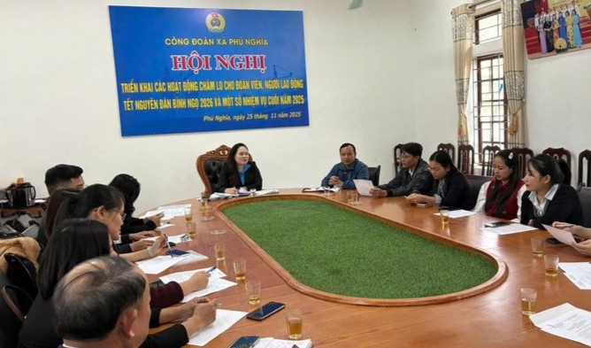 Công đoàn Xã Phú Nghĩa triển khai hoạt động chăm lo Tết Nguyên đán Bính Ngọ 2026