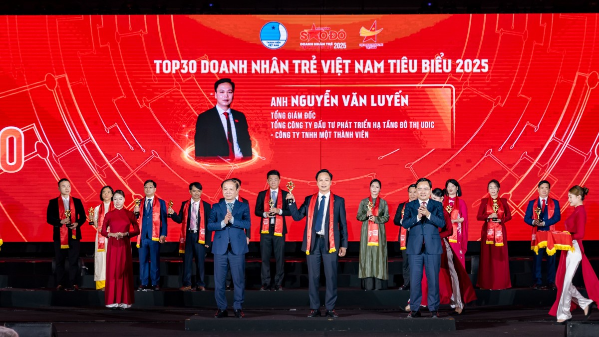 Tổng Giám đốc UDIC Nguyễn Văn Luyến được vinh danh Doanh nhân trẻ tiêu biểu năm 2025 Tổng Giám đốc UDIC Nguyễn Văn Luyến được vinh danh Doanh nhân trẻ tiêu biểu năm 2025