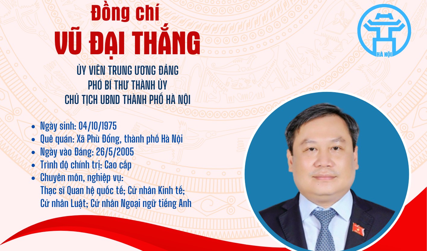Chân dung Phó Bí thư Thành ủy, Chủ tịch UBND thành phố Hà Nội Vũ Đại Thắng
