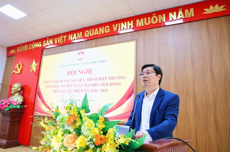 MTTQ Việt Nam xã Phú Nghĩa hướng dẫn quy trình hiệp thương, chuẩn bị nhân sự ứng cử HĐND xã