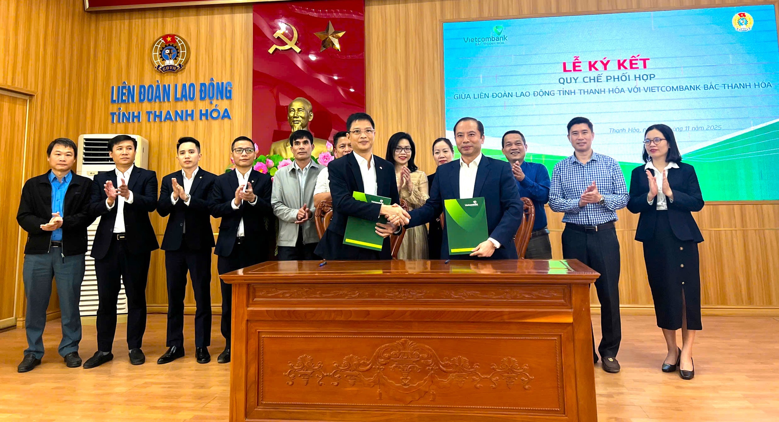 LĐLĐ tỉnh Thanh Hóa và Vietcombank Bắc Thanh Hóa ký kết quy chế phối hợp