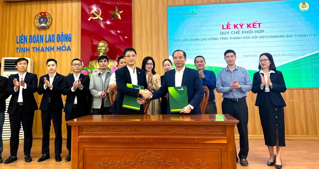 LĐLĐ tỉnh Thanh Hóa và Vietcombank Bắc Thanh Hóa ký kết quy chế phối hợp