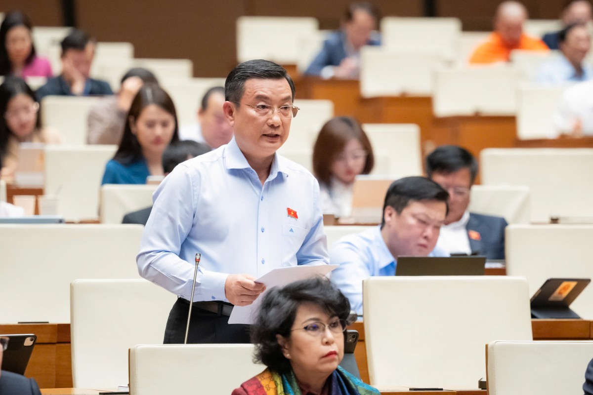 Đại biểu Phạm Trọng Nhân phát biểu thảo luận. (Ảnh: QH)