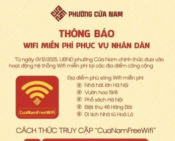 Phường Cửa Nam lắp đặt hệ thống Wifi miễn phí phục vụ người dân