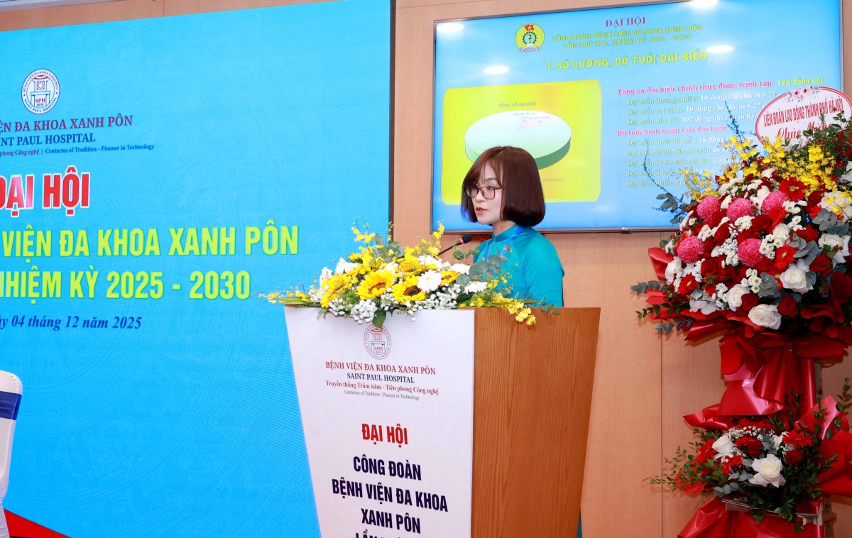 TRỰC TUYẾN: Đại hội Công đoàn Bệnh viện Đa khoa Xanh Pôn lần thứ XXV, nhiệm kỳ 2025 - 2030