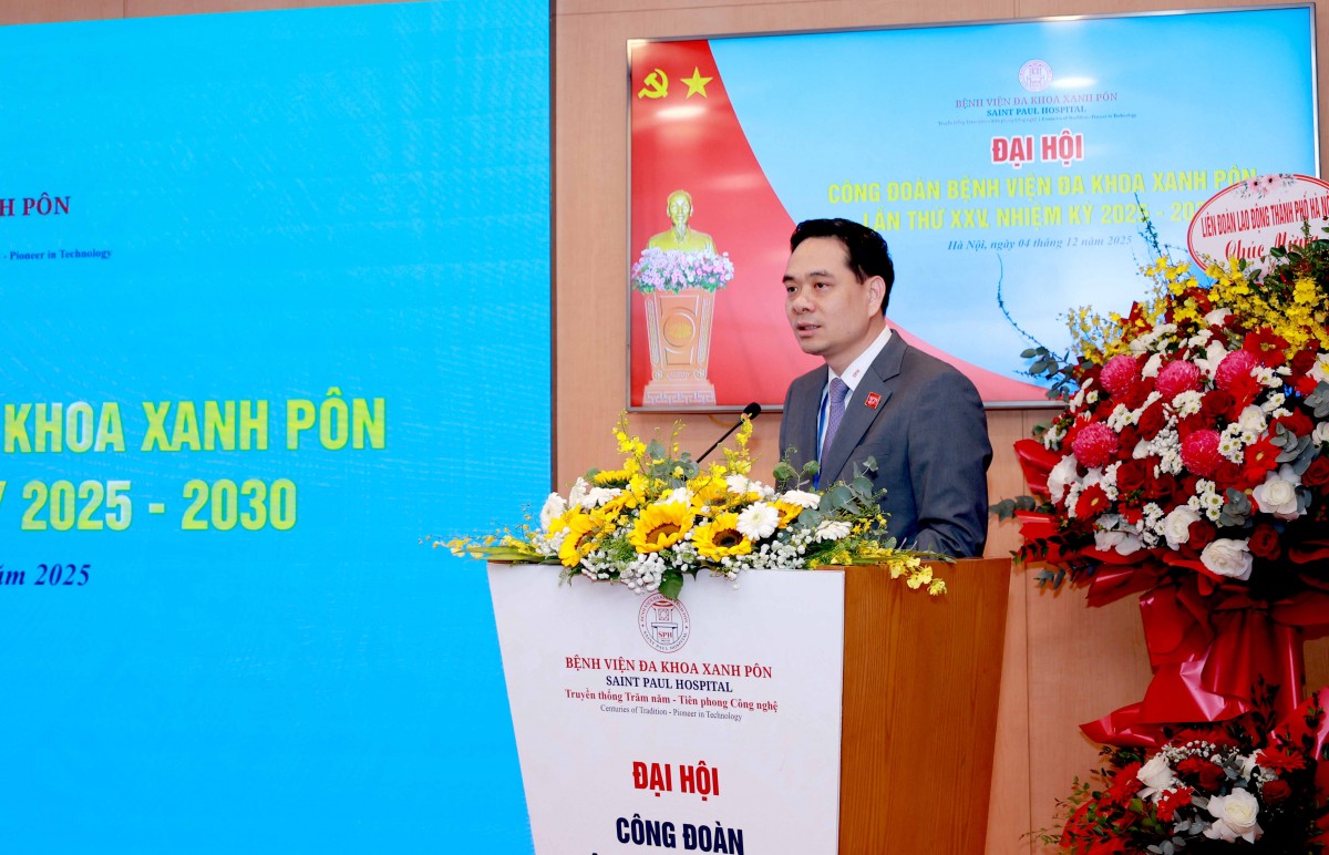 TRỰC TUYẾN: Đại hội Công đoàn Bệnh viện Đa khoa Xanh Pôn lần thứ XXV, nhiệm kỳ 2025   2030