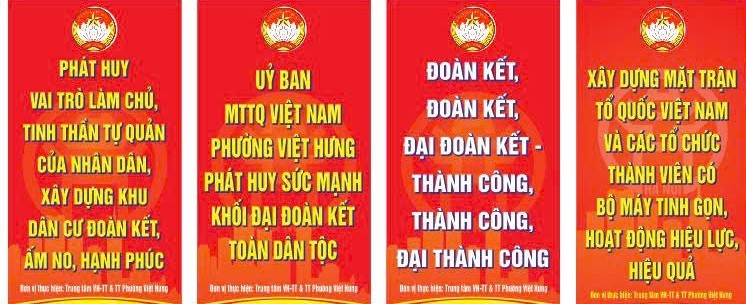Phường Việt Hưng ra mắt 2 mô hình “Tuyến đường tuyên truyền về MTTQ Việt Nam và các tổ chức chính trị - xã hội” Phường Việt Hưng ra mắt 2 mô hình “Tuyến đường tuyên truyền về MTTQ Việt Nam và các tổ chức chính trị - xã hội”