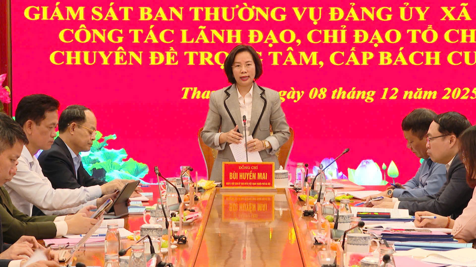 Đoàn Giám sát số 09 Thành ủy Hà Nội làm việc với Ban Thường vụ Đảng ủy xã Thanh Trì