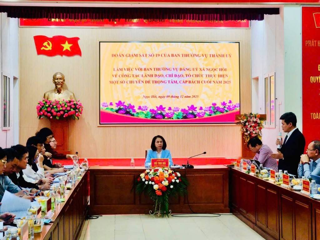 Phó Chủ tịch UBND thành phố Hà Nội Vũ Thu Hà giám sát tại xã Ngọc Hồi