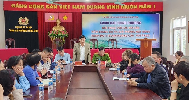 Phường Ô Chợ Dừa tổ chức đối thoại với các hộ dân trong khu vực bị ảnh hưởng bởi dự án GPMB Vành đai 1