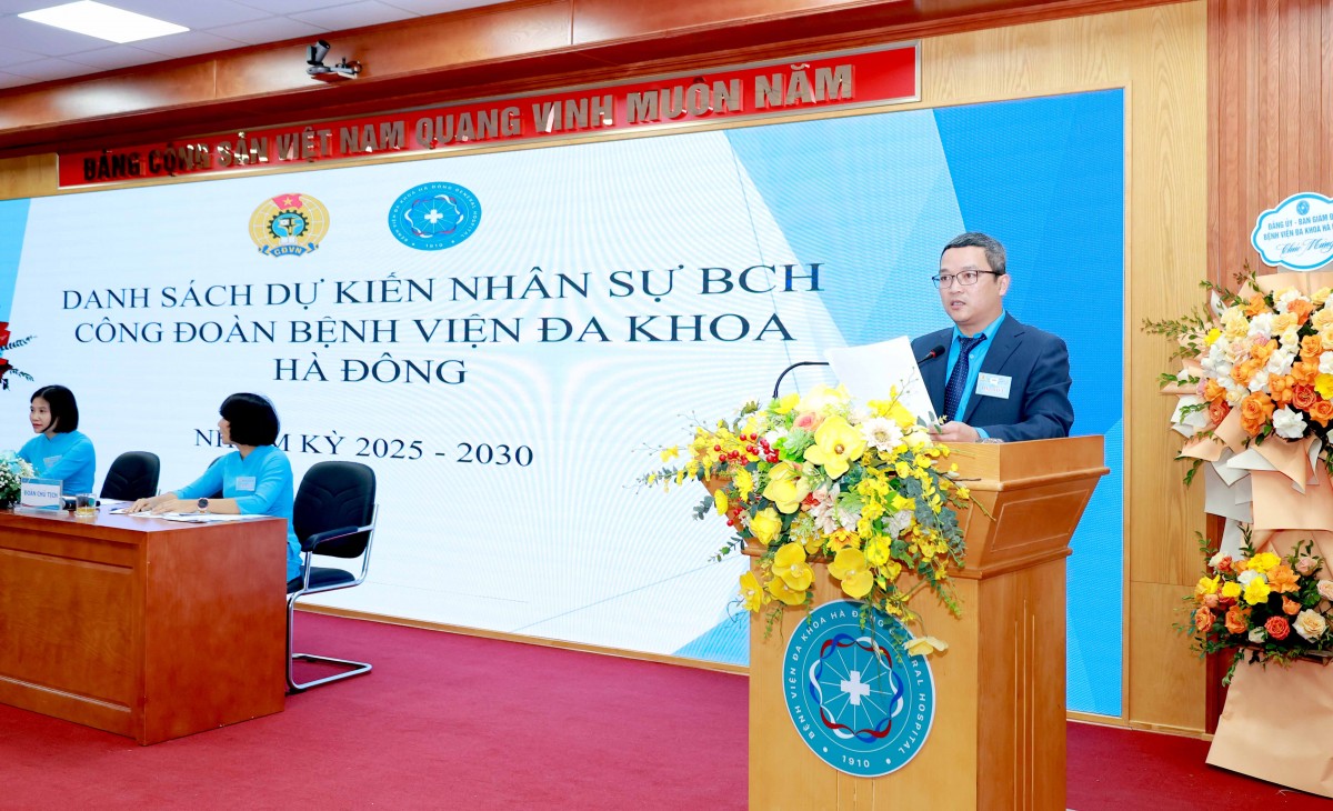 TRỰC TUYẾN: Đại hội Công đoàn Bệnh viện Đa khoa Hà Đông lần thứ XVII, nhiệm kỳ 2025 - 2030