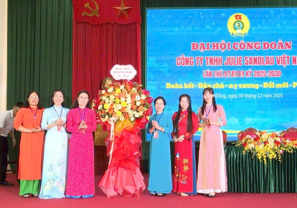 Tổ chức thành công Đại hội Công đoàn Công ty TNHH Julie Sandlau Việt Nam Tổ chức thành công Đại hội Công đoàn Công ty TNHH Julie Sandlau Việt Nam