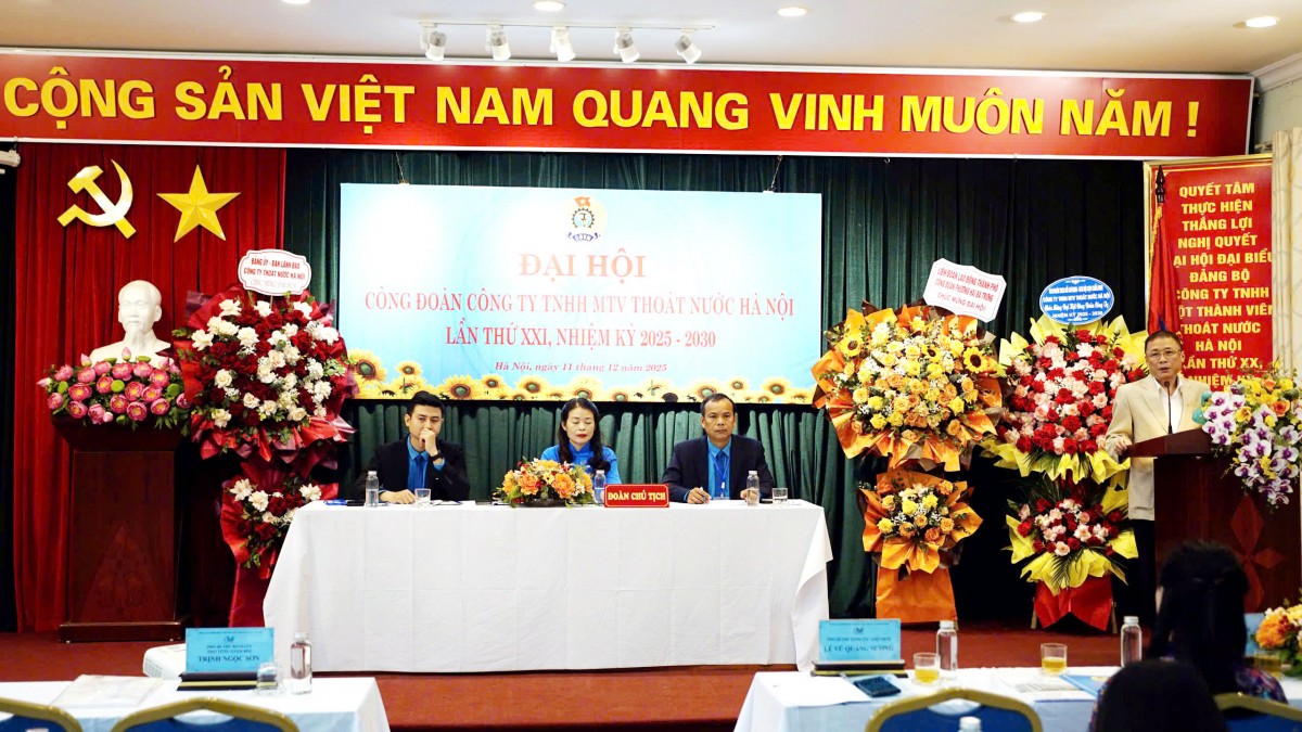 Đại hội Công đoàn Công ty TNHH MTV Thoát nước Hà Nội lần thứ XXI thành công tốt đẹp Đại hội Công đoàn Công ty TNHH MTV Thoát nước Hà Nội lần thứ XXI thành công tốt đẹp