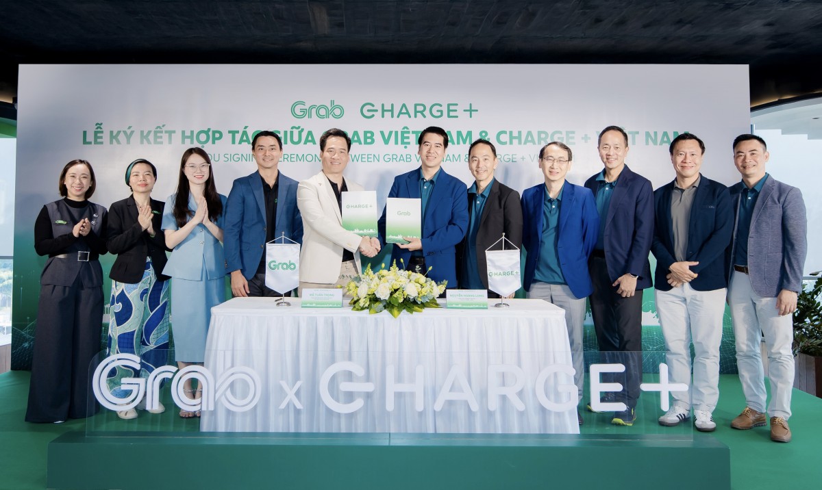 Grab Việt Nam và Charge+ hợp tác phát triển mạng lưới trạm sạc xe điện tại Việt Nam