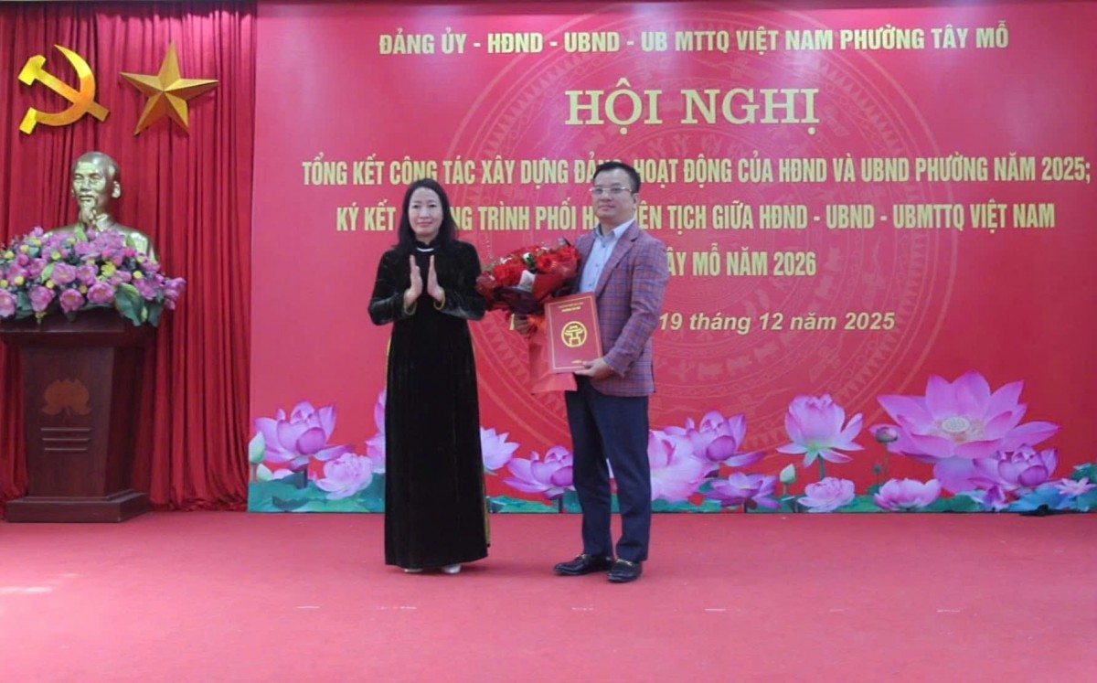 Phường Tây Mỗ: Tổng kết công tác năm 2025, ký kết chương trình phối hợp liên tịch 2026