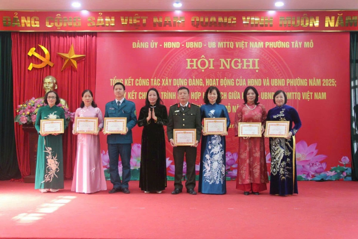 Phường Tây Mỗ: Tổng kết công tác năm 2025, ký kết chương trình phối hợp liên tịch 2026